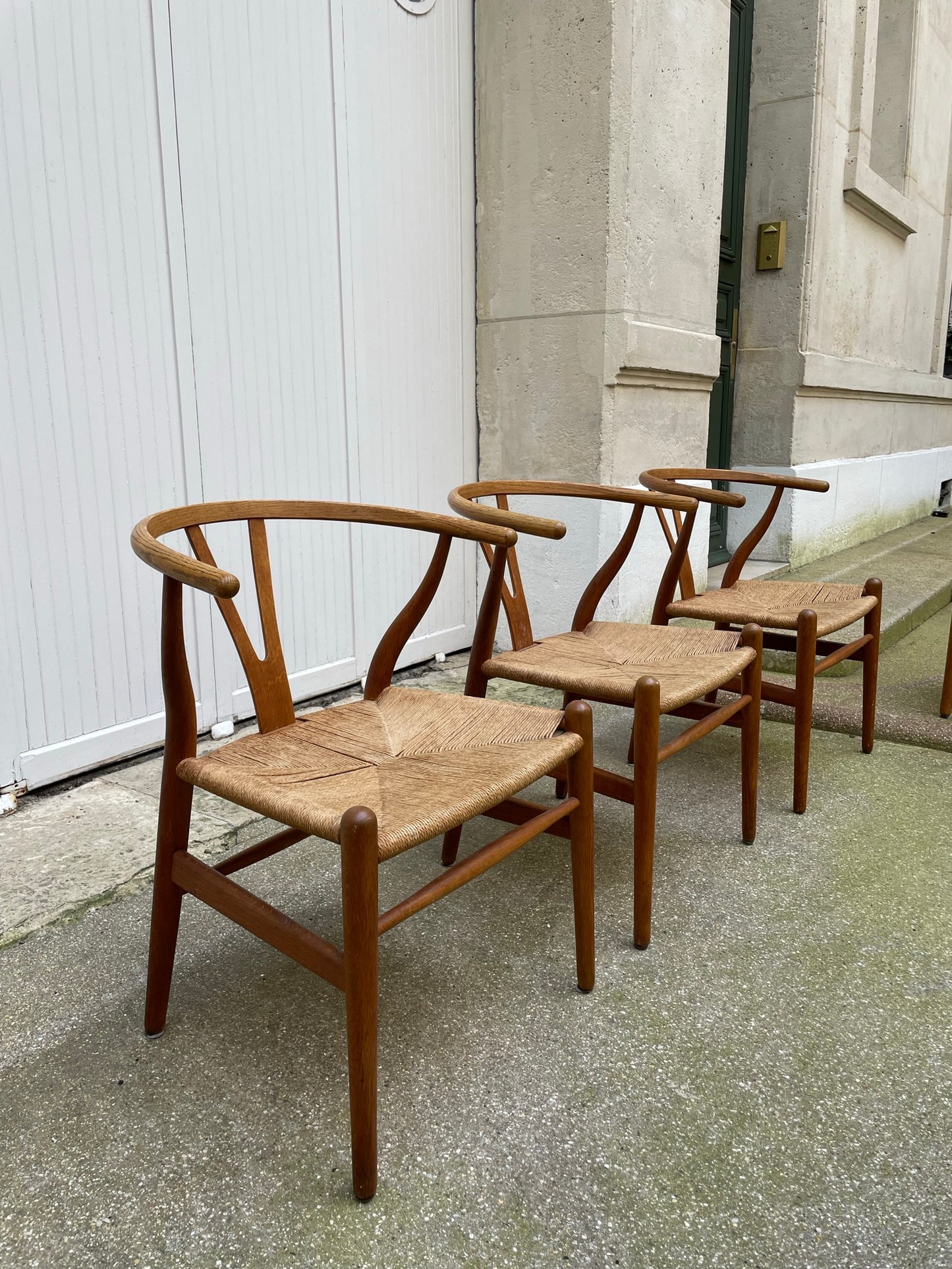 Set de 6 Wishbone chairs ou Y-chair CH24 - Hans Wegner