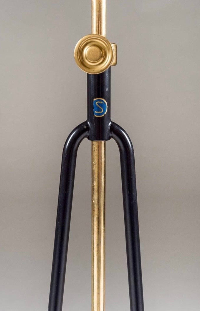Lampe liseuse laiton et métal noirci hauteur réglable