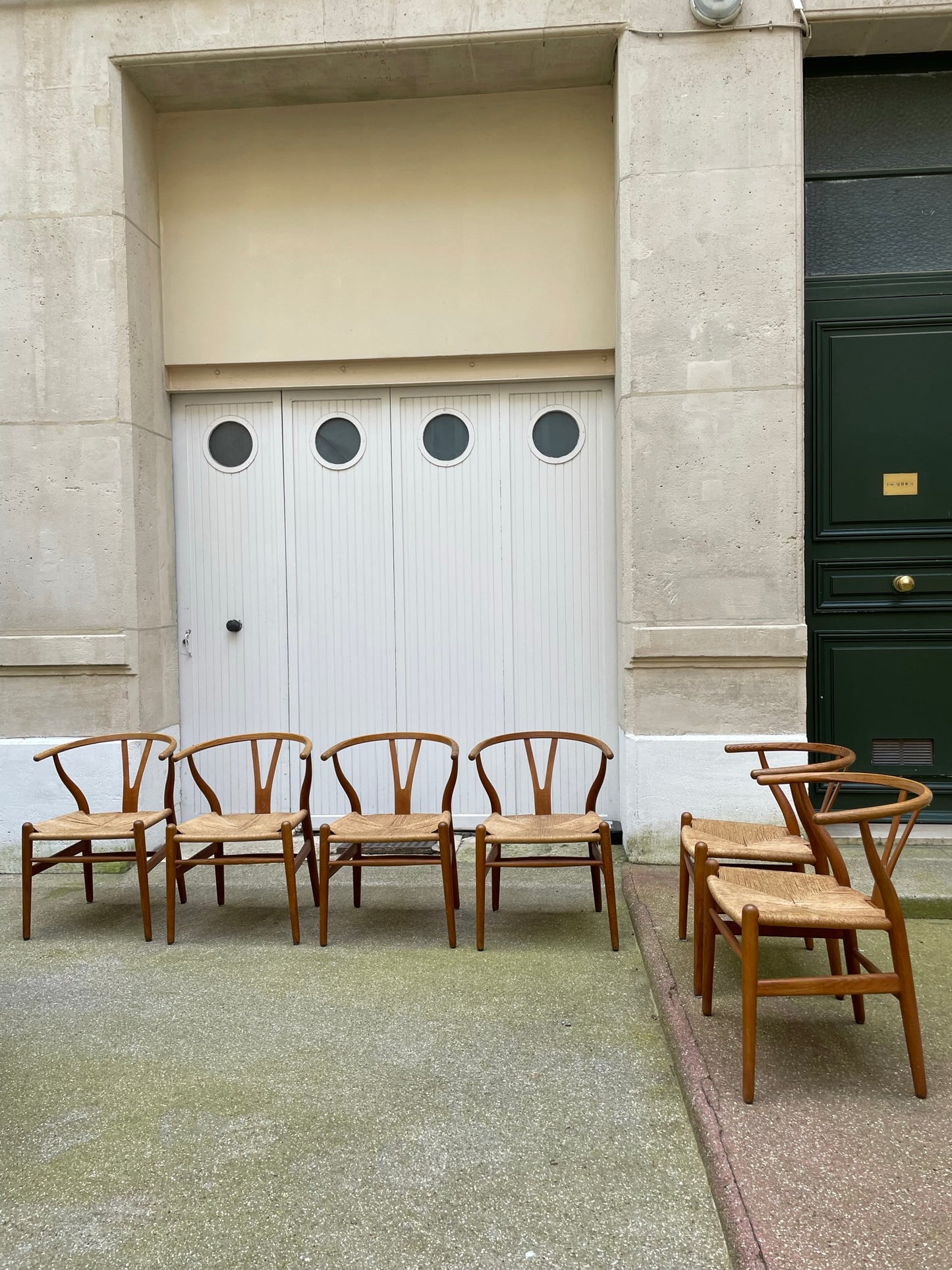 Set de 6 Wishbone chairs ou Y-chair CH24 - Hans Wegner