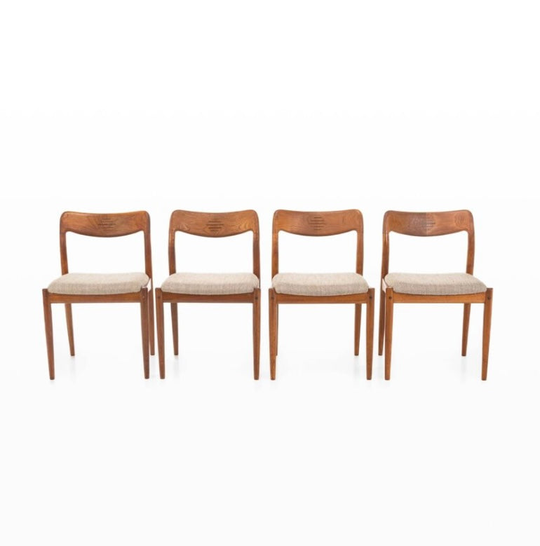 Suite de 4 chaises de Johannes Andersen pour Uldum Mobelfabrik, Danemark 1960